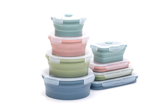 Collapsible Silicone Food Storage Container Set (INDIGO)