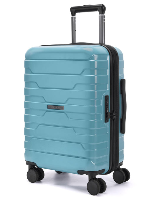 BAGSMART Carry On Luggage 22x14x9 Airline Approved with Spinner Wheels,Lightweight 20 Inch Luggage with TSA Lock,Expandable Hard Shell Carry On Suitcases for Men Women,Pink