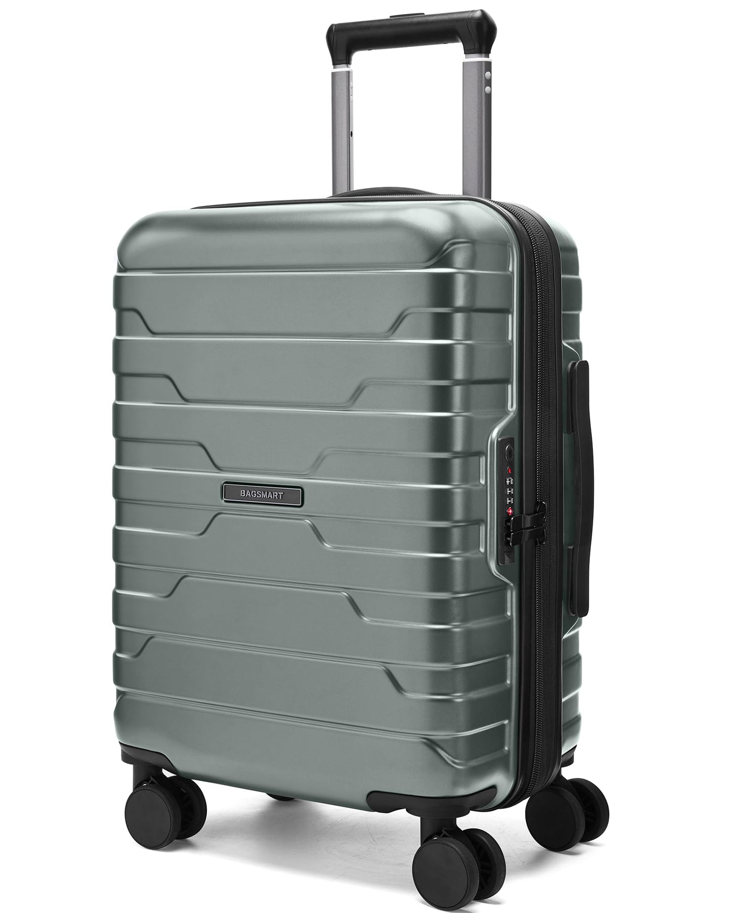 BAGSMART Carry On Luggage 22x14x9 Airline Approved with Spinner Wheels,Lightweight 20 Inch Luggage with TSA Lock,Expandable Hard Shell Carry On Suitcases for Men Women,Pink