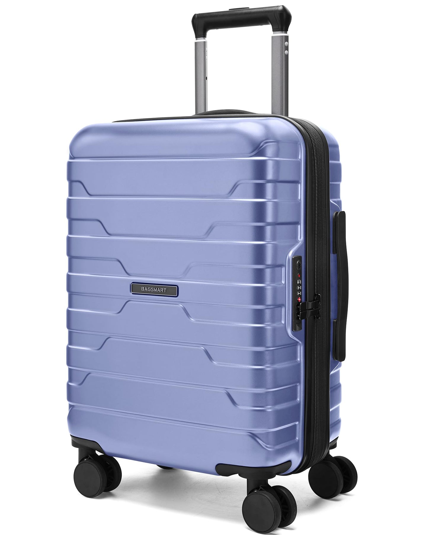 BAGSMART Carry On Luggage 22x14x9 Airline Approved with Spinner Wheels,Lightweight 20 Inch Luggage with TSA Lock,Expandable Hard Shell Carry On Suitcases for Men Women,Pink