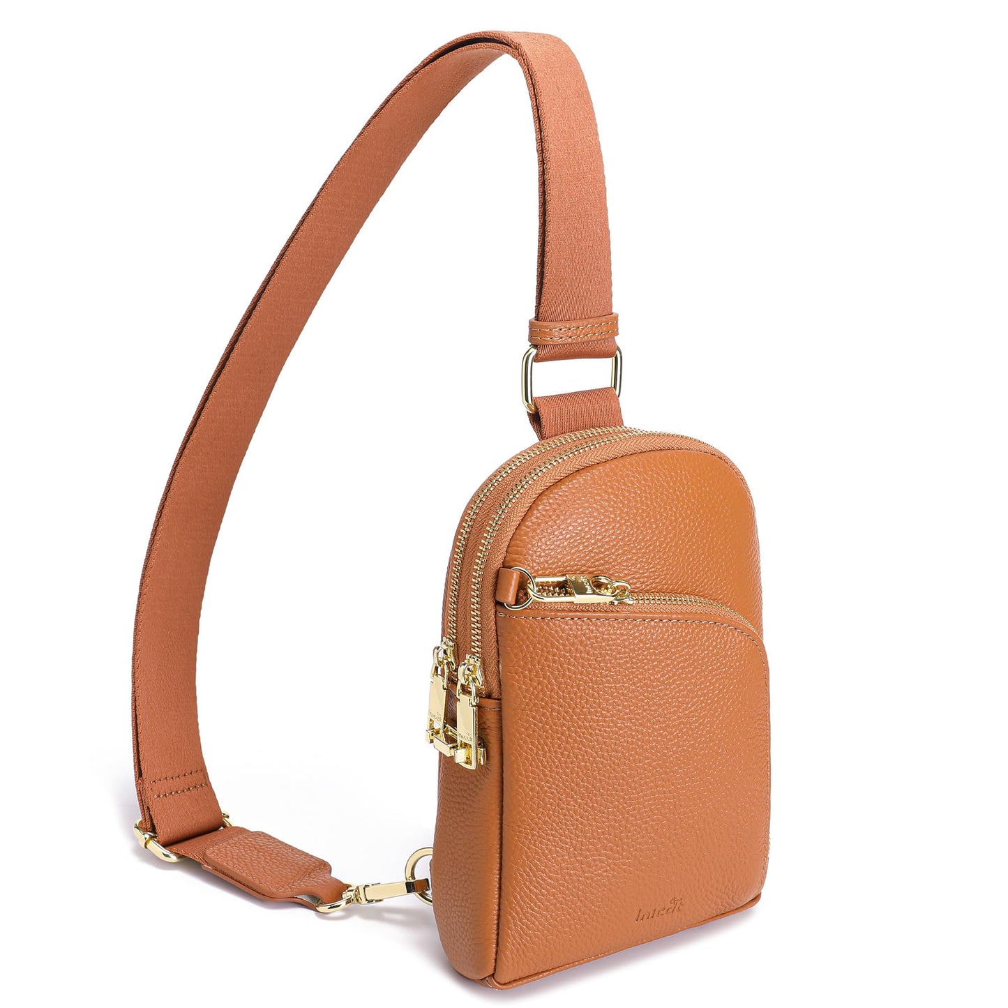 INICAT Travel Sling Bag, Anti Theft Crossbody Bag for Women | RFID Blocking, 8 Card Slots, Back Zippered Pocket, Metal Zippers,Switchable Strap