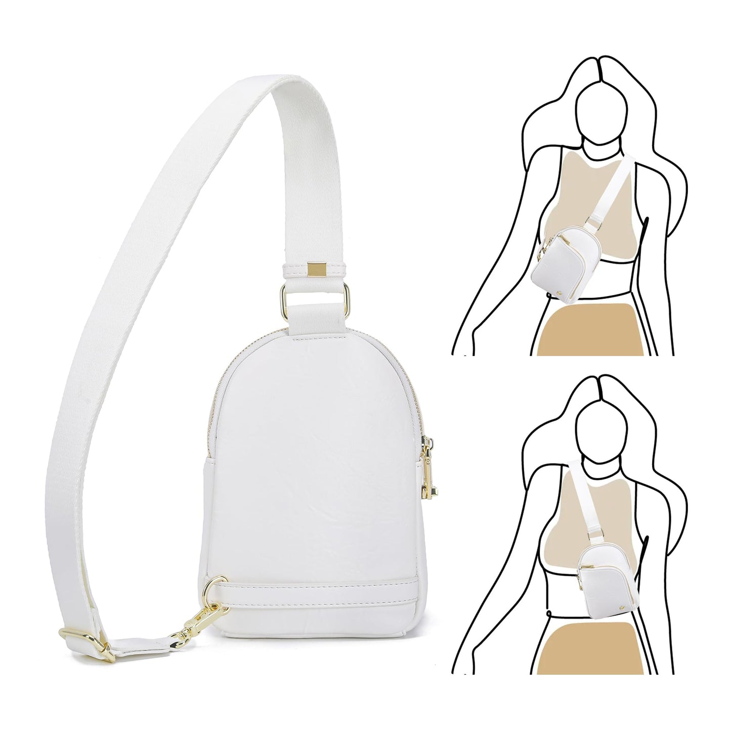 INICAT Travel Sling Bag, Anti Theft Crossbody Bag for Women | RFID Blocking, 8 Card Slots, Back Zippered Pocket, Metal Zippers,Switchable Strap