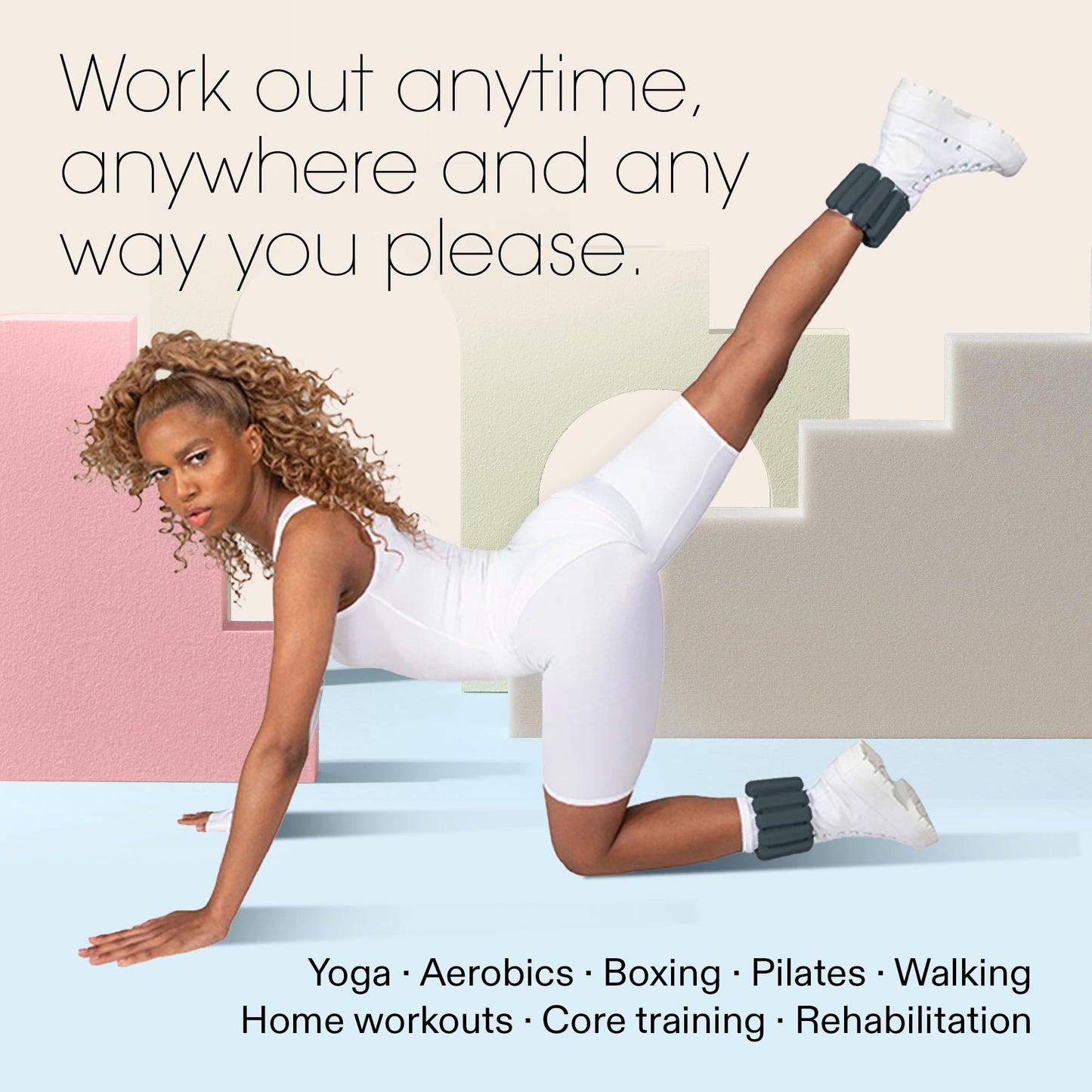 Bala Bangles Wrist & Ankle Weights for Women & Men - Adjustable Silicone Weighted Bracelet Set for Gym, Yoga, Pilates, Cardio & Strength Training - Wearable Arm & Leg Workout Weights