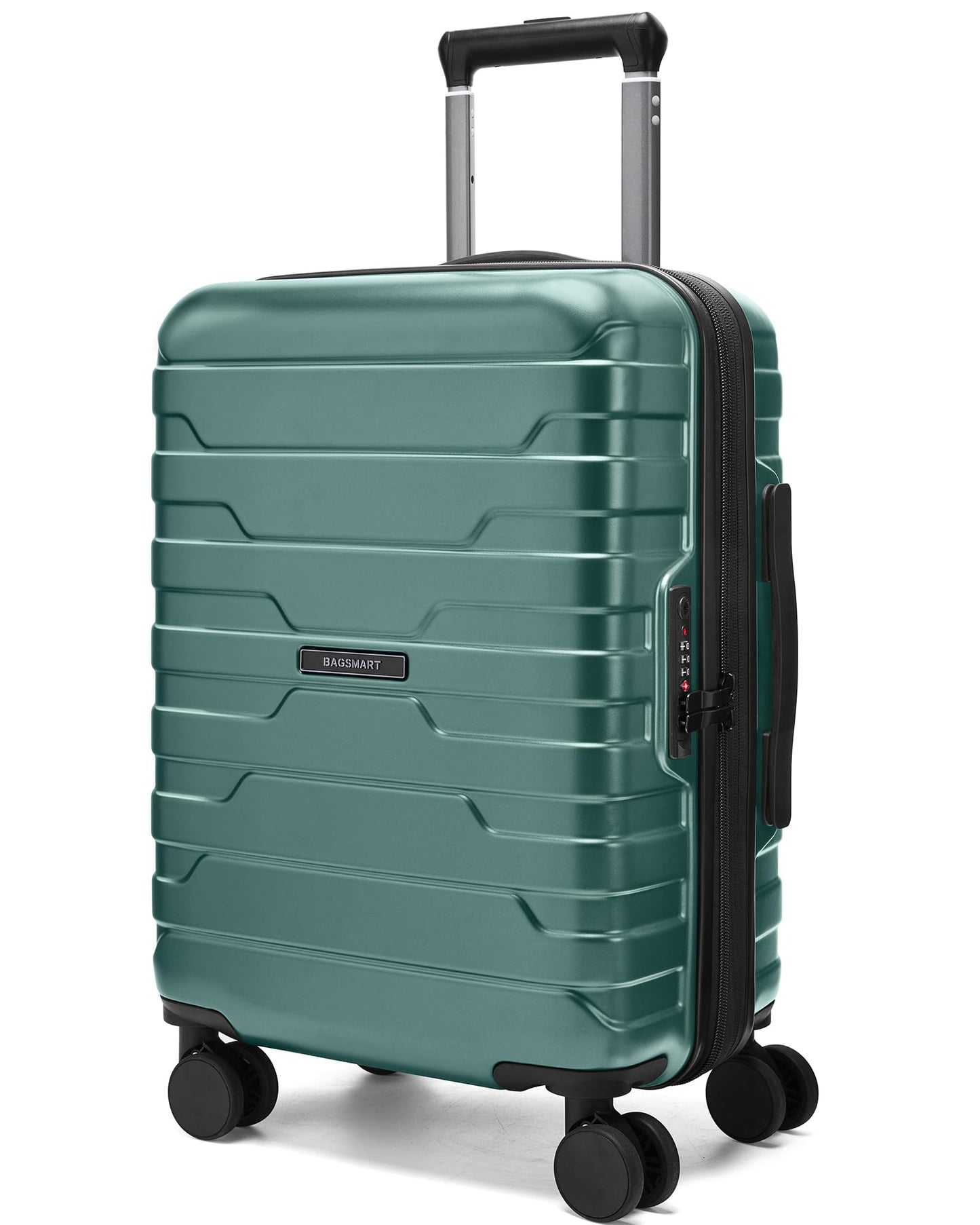 BAGSMART Carry On Luggage 22x14x9 Airline Approved with Spinner Wheels,Lightweight 20 Inch Luggage with TSA Lock,Expandable Hard Shell Carry On Suitcases for Men Women,Pink