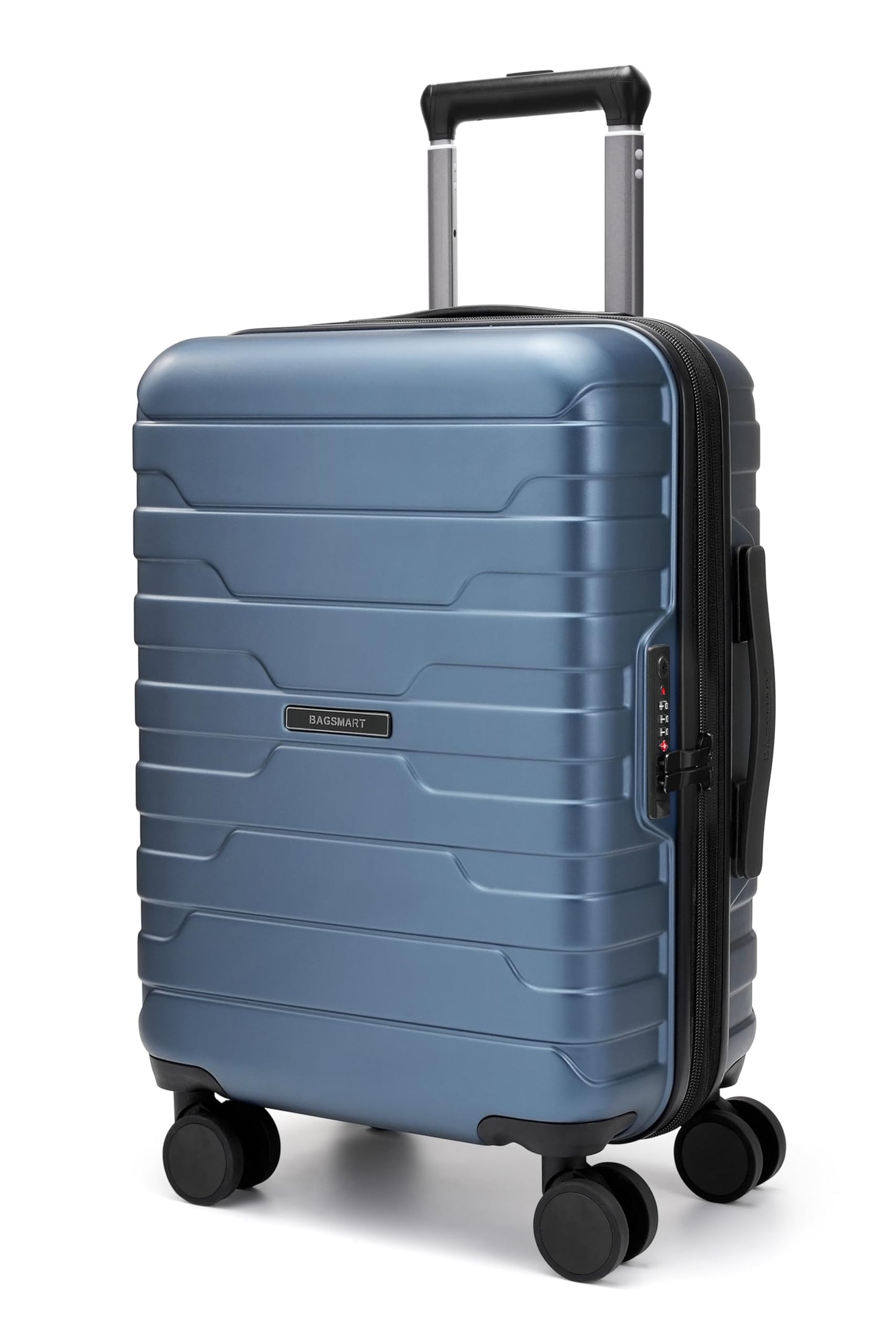 BAGSMART Carry On Luggage 22x14x9 Airline Approved with Spinner Wheels,Lightweight 20 Inch Luggage with TSA Lock,Expandable Hard Shell Carry On Suitcases for Men Women,Pink