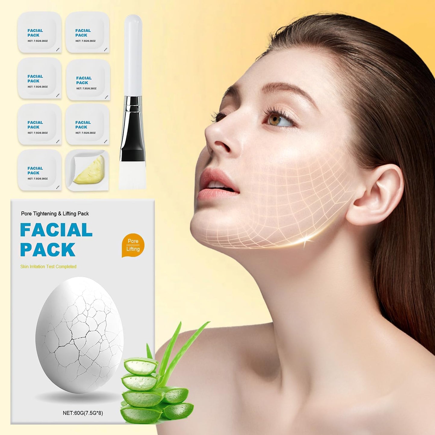 2025 New Zombie Facial Mask, Zombie Mask Facial, Hydrating Skincare Face Mask, Pore Tightening & Lifting Deep Cleansing Clay Mud Mask(1 Box, 8ea,)