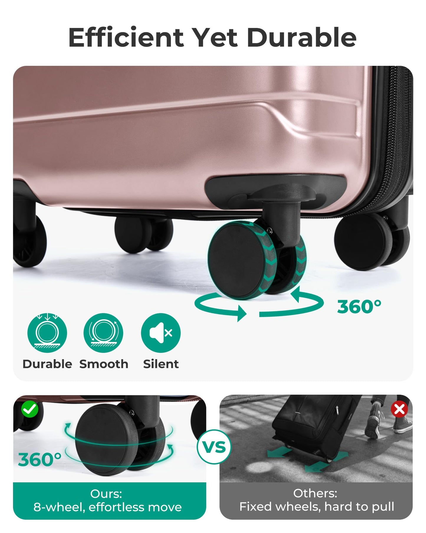 BAGSMART Carry On Luggage 22x14x9 Airline Approved with Spinner Wheels,Lightweight 20 Inch Luggage with TSA Lock,Expandable Hard Shell Carry On Suitcases for Men Women,Pink