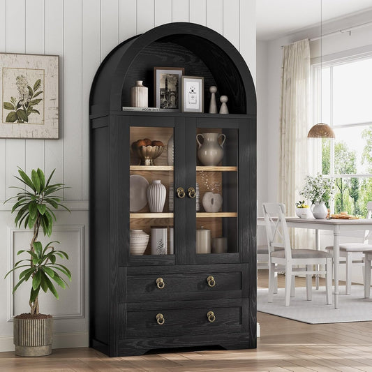 Kitchen Pantry Cabinet Arched Cabinet Bookshelf/Bookcase