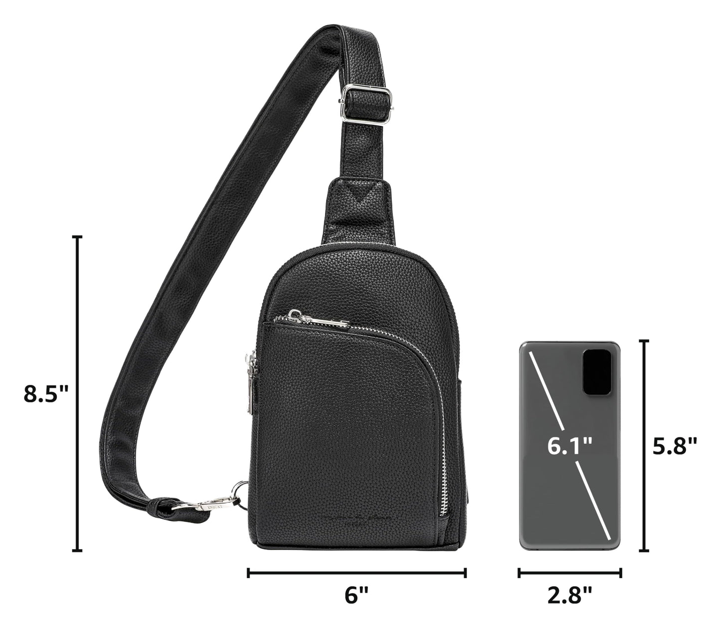 INICAT Travel Sling Bag, Anti Theft Crossbody Bag for Women | RFID Blocking, 8 Card Slots, Back Zippered Pocket, Metal Zippers,Switchable Strap