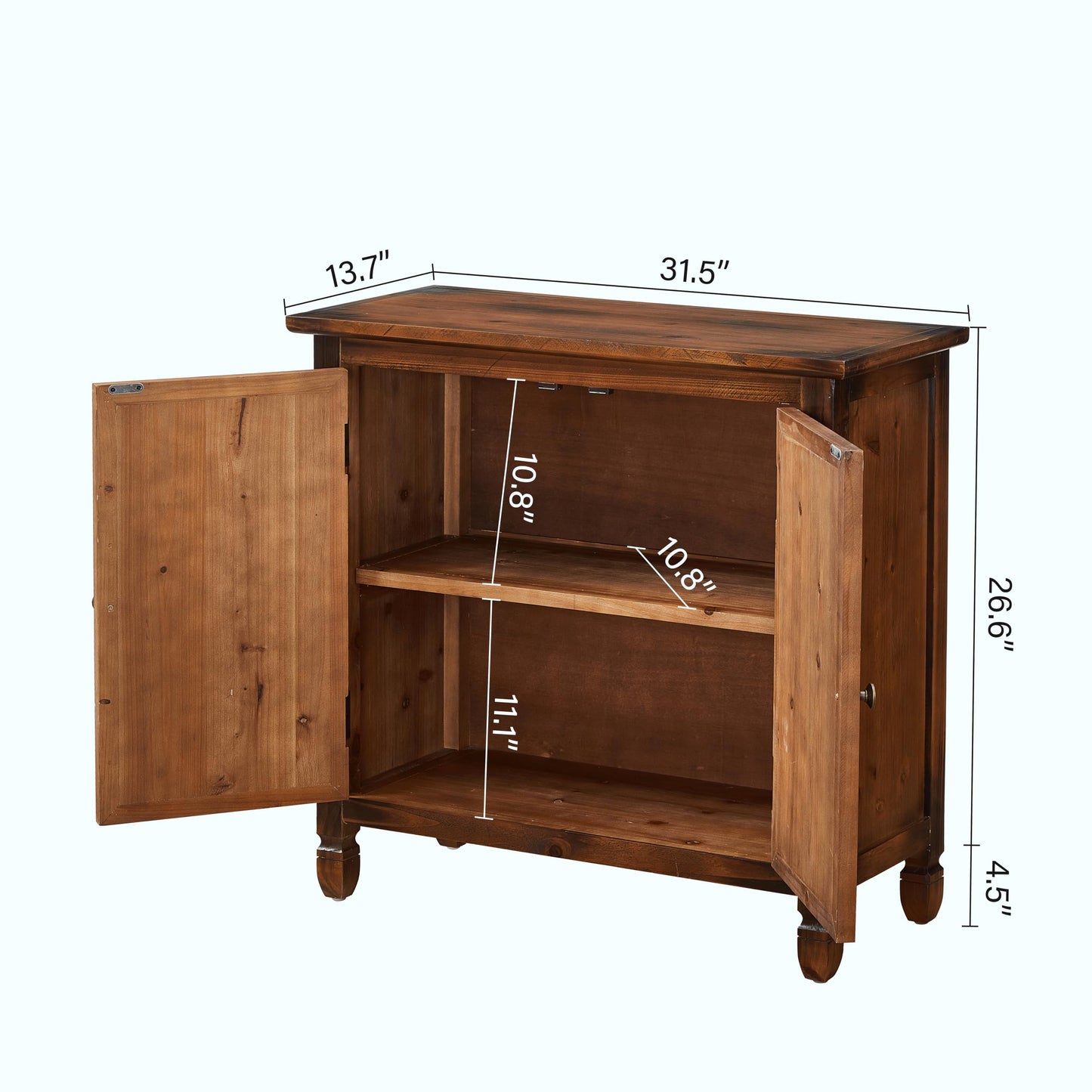 32" Retro Sideboard Buffet Cabinet with Storage - Wood Kitchen Storage Cabinet with 2 Antique Pattern Doors＆Metal Handles, Mid-Century Rustic Buffet Cabinet for Entryway Hallway Living Room