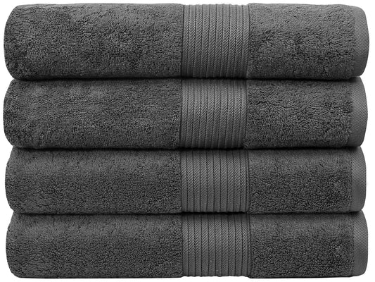 Luxury Extra Large Oversized Bath Towels | Hotel Quality Towels | 650 GSM | Soft Combed Cotton Towels for Bathroom | Thick & Fluffy Bath Sheets | White - 4 Pack